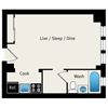 Studio Apartment at Reside on Clarendon